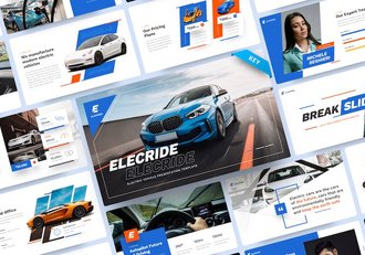 新能源汽车主题电动车项目展示通用keynote模板 - 顶尖PPT