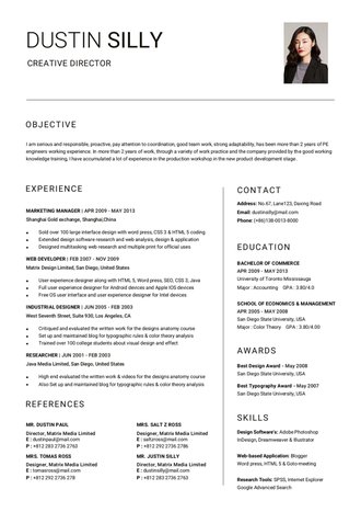 极简气质英文简历模板 - 顶尖PPT