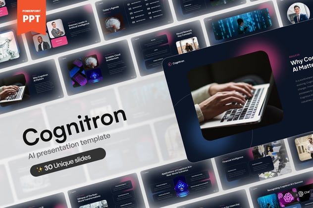 AI科技人工智能PowerPoint模板 - 顶尖PPT