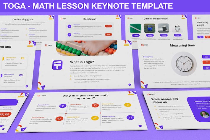 教育机构数学课程介绍宣传keynote模板 - 顶尖PPT