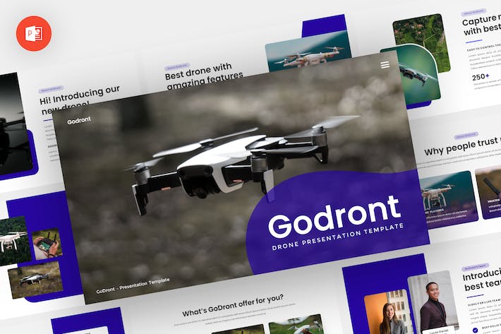 无人机摄影产品介绍团队展示PPT模板 - 顶尖PPT