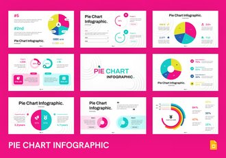 彩色饼形图PPT模板 - 顶尖PPT