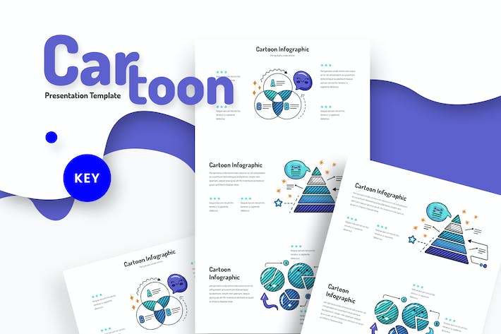 卡通插画创意设计演示Keynote模板 - 顶尖PPT