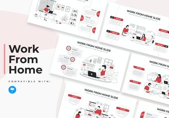 居家办公工作管理信息图形Keynote模板 - 顶尖PPT