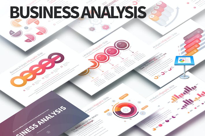 商业分析步骤图要点信息图形keynote模板 - 顶尖PPT