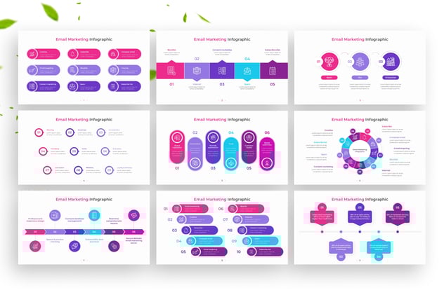 彩色信息图表演示PPT幻灯片 - 顶尖PPT