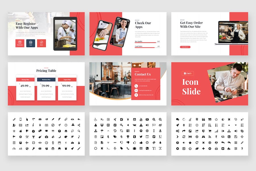 烹饪学校教学课程展示PPT模板 - 顶尖PPT