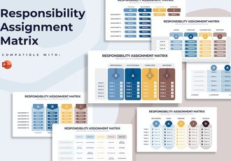 工作任务分配矩阵信息图表PPT模板 - 顶尖PPT