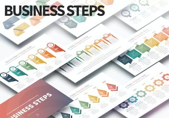 业务步骤流程信息图形PPT模板 - 顶尖PPT