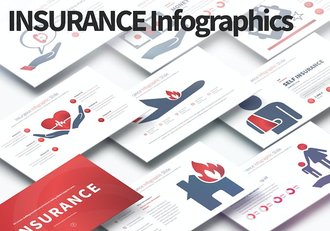 保险行业图形插画PPT模板 - 顶尖PPT