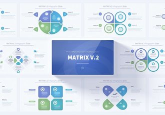 矩阵4个要点信息展示图形PPT模板 - 顶尖PPT