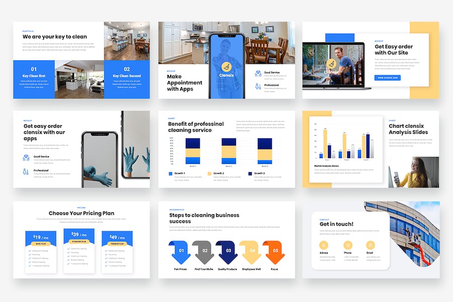 清洁服务公司PowerPoint模板 - 顶尖PPT