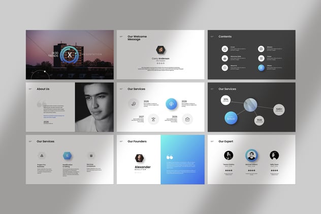 新拟态设计风格幻灯片展示PPT模板 - 顶尖PPT