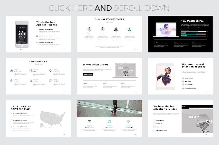 氦元素极简风格设计PPT模板 - 顶尖PPT