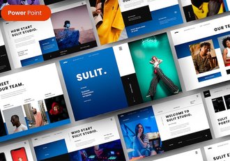 时尚流行风格服装模特展示品牌宣传PPT模板 - 顶尖PPT