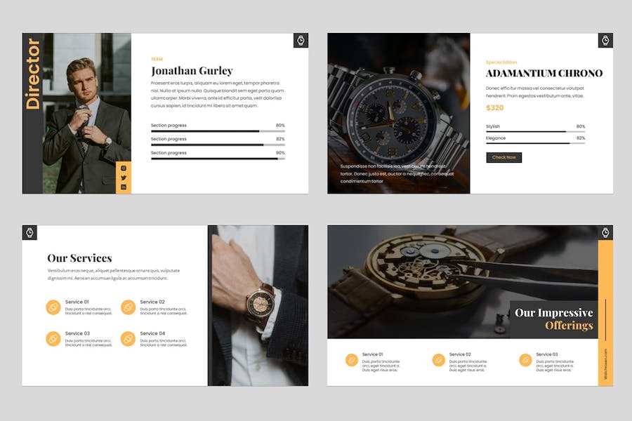 手表产品展示推介宣传营销品牌方案PPT模板 - 顶尖PPT