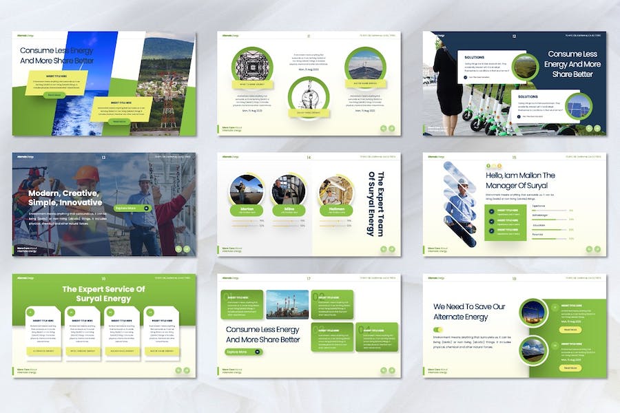 新能源风力发电keynote模板 - 顶尖PPT