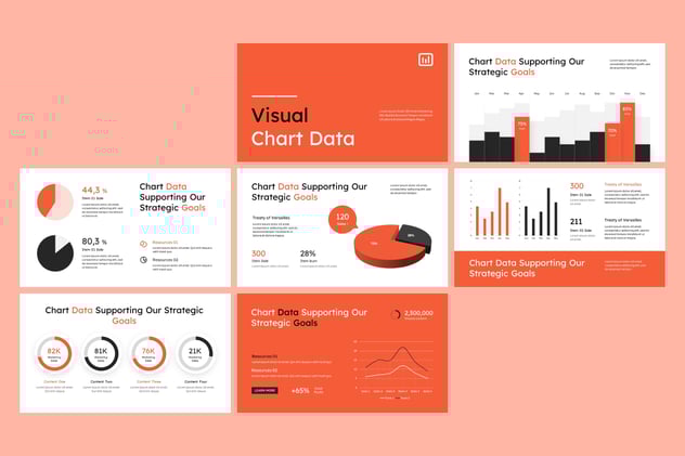 视觉图表数据展示分析PPT模板 - 顶尖PPT