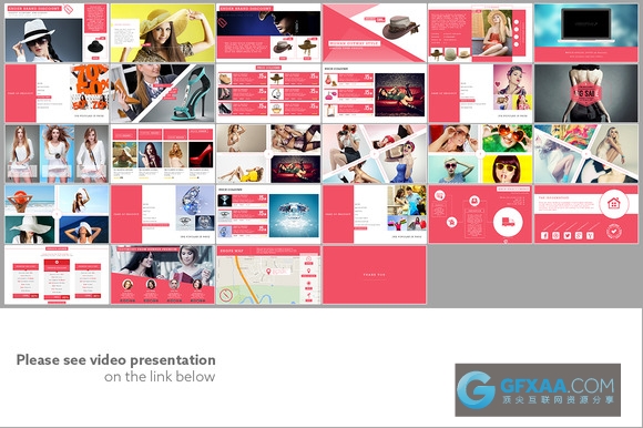 70多页电子商务产品展示粉色PPT模板 - 顶尖PPT