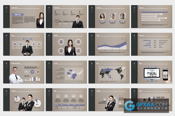 个人简历团队成员介绍工作历程PPT模板 - 顶尖PPT