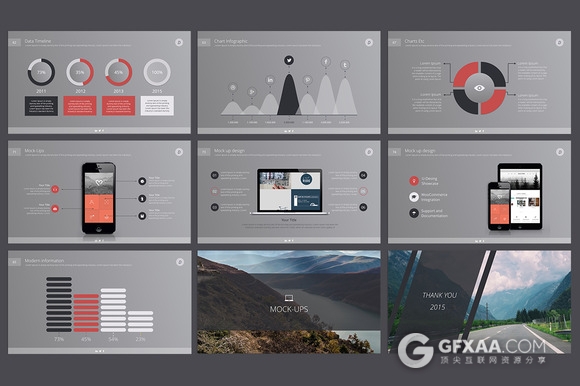 酷炫彩虹色系搭配经典PPT模板 - 顶尖PPT