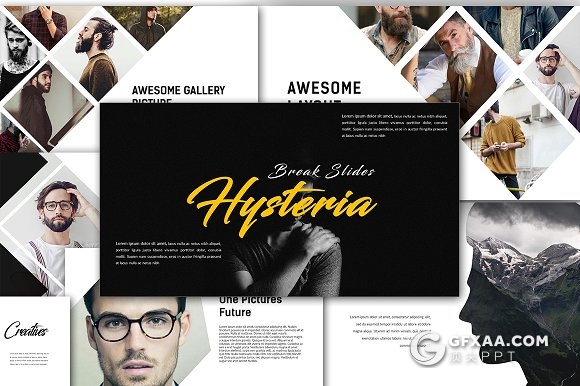 简约时尚杂志照片展示风格keynote模板 - 顶尖PPT