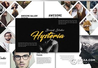 40页时尚杂志照片展示风格PPT模板 - 顶尖PPT