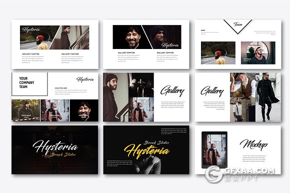 简约时尚杂志照片展示风格keynote模板 - 顶尖PPT
