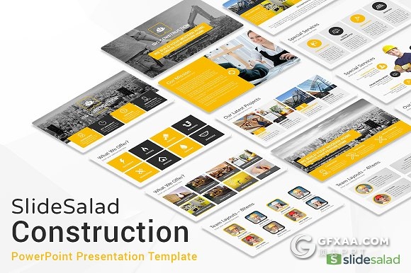 32页建筑施工PPT模板房地产开发ppt - 顶尖PPT