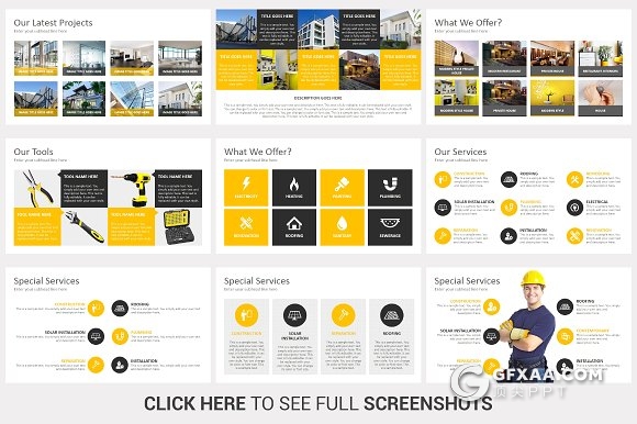 32页建筑施工PPT模板房地产开发ppt - 顶尖PPT