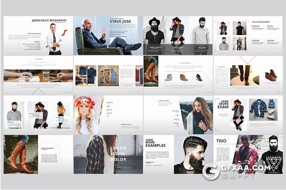 41页时尚流行服装展示keynote画册模板 - 顶尖PPT