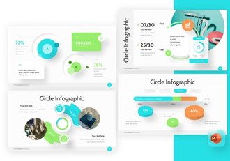 圆圈信息图表数据可视化分析PPT模板 - 顶尖PPT