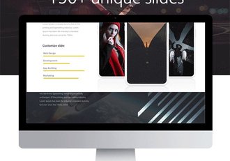 161页创意多边形组合商务数据统计PPT模板 - 顶尖PPT