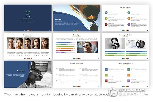 55页工作报告数据统计keynote模板 - 顶尖PPT