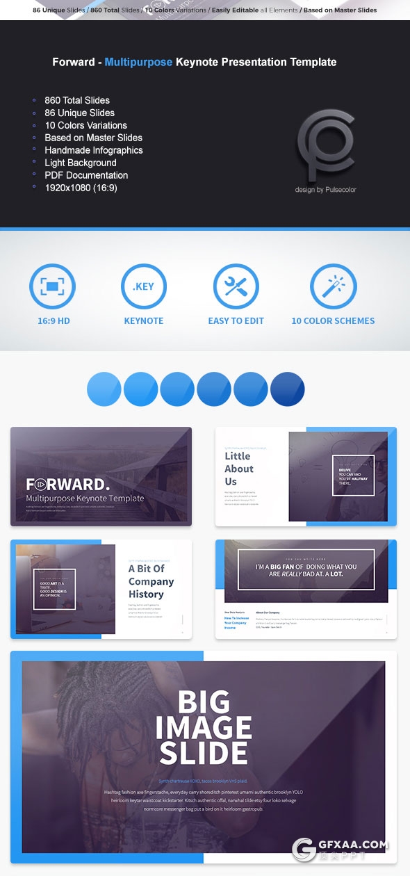 86页精致设计商务风格keynote模板10种配色 - 顶尖PPT