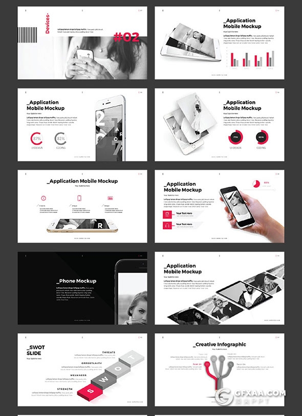 57页创意图形切割组合商业风格PPT模板 - 顶尖PPT