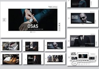 40页时尚杂志风格男人帮keynote模板 - 顶尖PPT