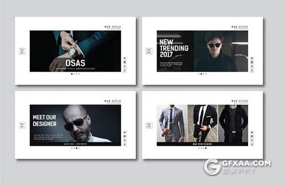 40页时尚杂志风格男人帮keynote模板 - 顶尖PPT