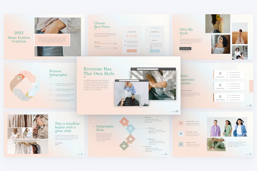 优雅时尚摄影营销策划品牌展示多用途PPT模板 - 顶尖PPT