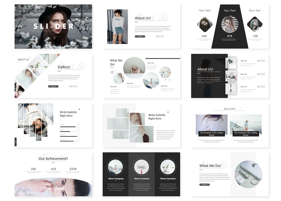 简约文艺风格女性主题keynote模板 - 顶尖PPT