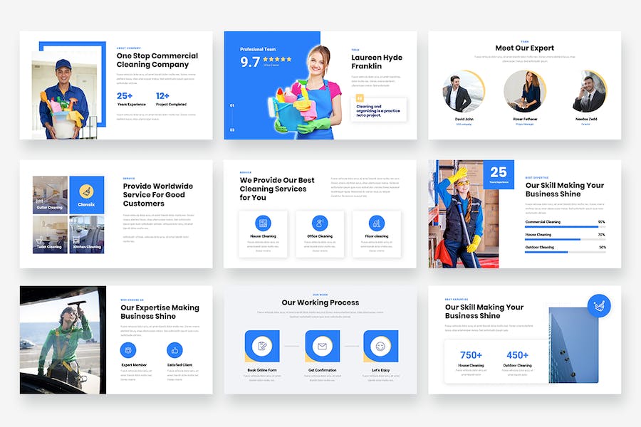 清洁服务公司PowerPoint模板 - 顶尖PPT