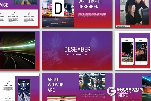 39页精美渐变配色多用途风格PPT模板 - 顶尖PPT