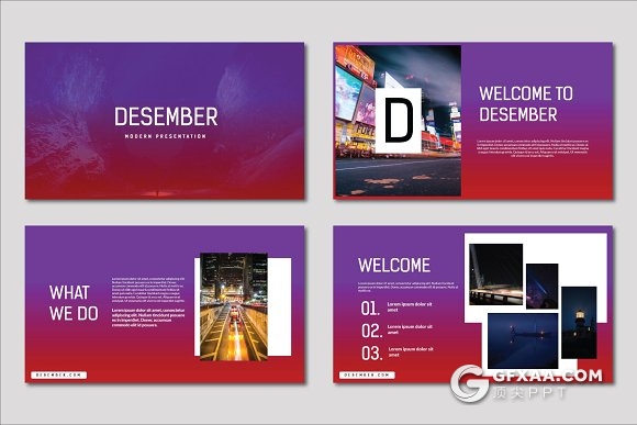 39页精美渐变配色多用途风格PPT模板 - 顶尖PPT