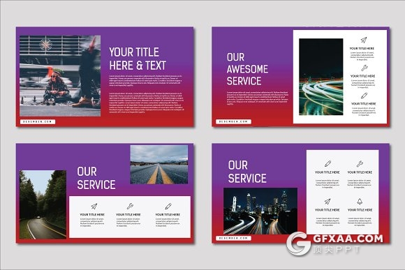 39页精美渐变配色多用途风格PPT模板 - 顶尖PPT