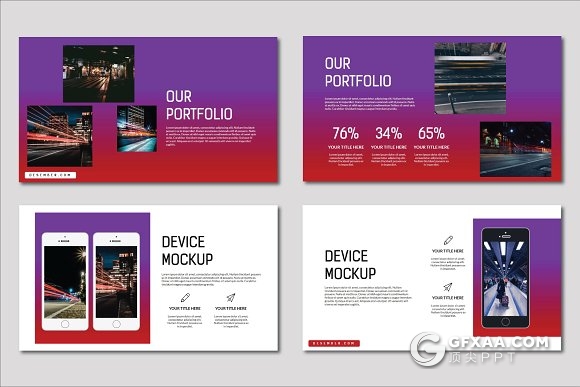 39页精美渐变配色多用途风格PPT模板 - 顶尖PPT