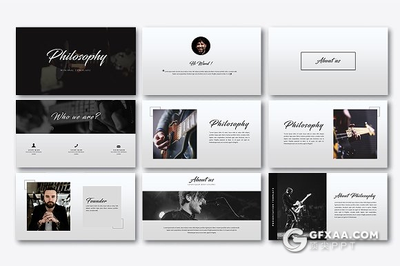 极简风格音乐演唱会介绍keynote模板 - 顶尖PPT