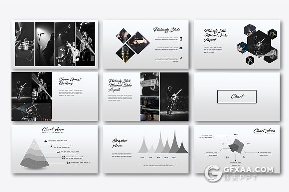 极简风格音乐演唱会介绍keynote模板 - 顶尖PPT