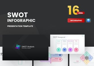 彩色线条SWOT信息图形keynote模板 - 顶尖PPT