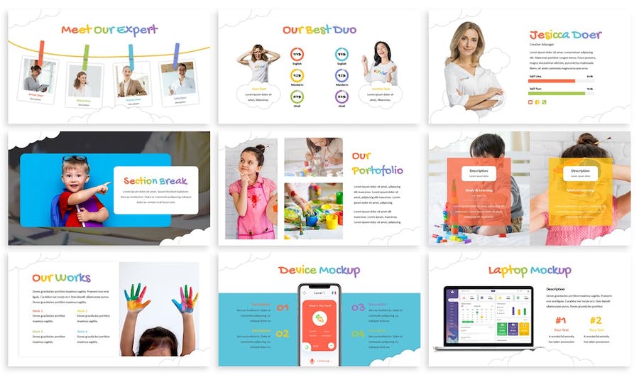 幼儿园教育讲述展示课程管理运营PPT模板 - 顶尖PPT