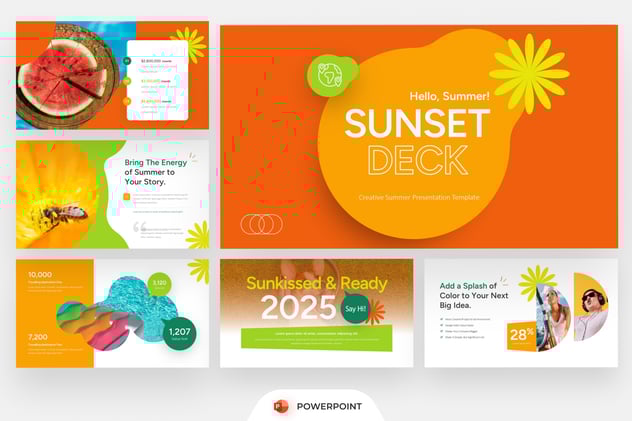 创意夏日工作汇报PPT模板 - 顶尖PPT